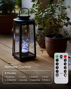 Homemory Flickering Flameless Candles with Remote, Embedded String Lights in Acylinder Vase, Battery Operated Fake Candles, Gray LED Candles with Timer for Home Decor, 8 Mode Lights, Set of 3