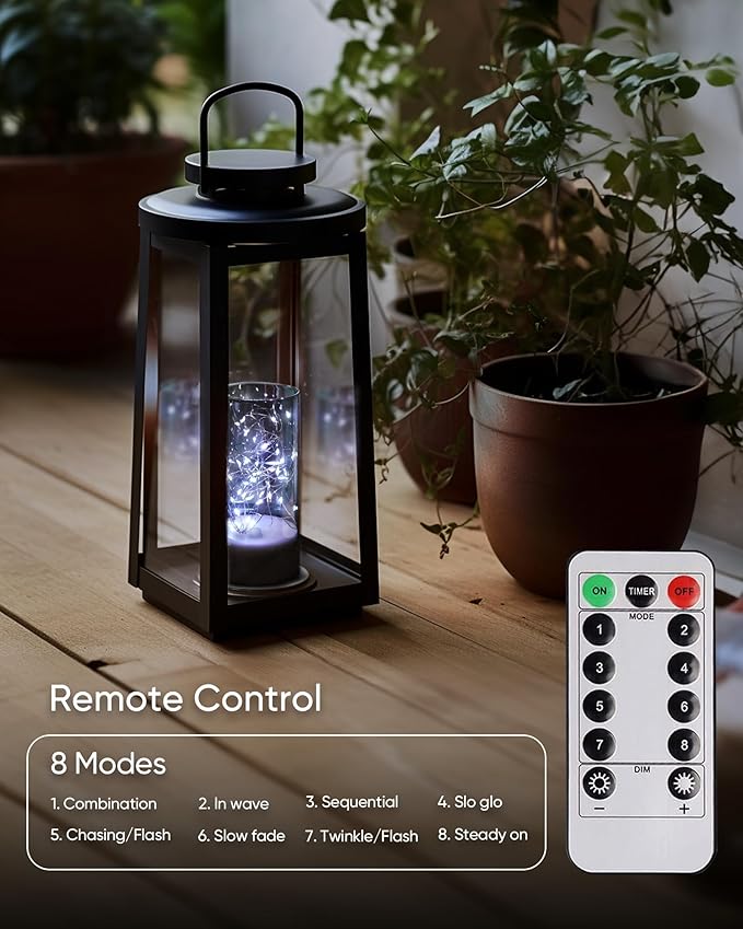 Homemory Flickering Flameless Candles with Remote, Embedded String Lights in Acylinder Vase, Battery Operated Fake Candles, Gray LED Candles with Timer for Home Decor, 8 Mode Lights, Set of 3