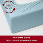 Mellanni Extra Deep Full Sheets - 4 PC Iconic Collection Bedding - Hotel Luxury, Ultra Soft, Cooling Bed Sheets - Wrinkle, Fade, Stain Resistant (Full, Aqua)