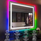 LED Mirror for Bathroom, 72"X36" with 8 RGB Backlit +3 Front Lit (Adjustable Individually), Anti-Fog, Large Lighted Bathroom Vanity Mirror for Wall,Shatterproof,Memory Function,Tempered Glass