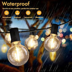 60FT Outdoor String Lights Waterproof, Bright 2700K LED Patio Lights String with 30+1 G40 Shatterproof Globe Bulbs, Connectable Edison String Lights for Outside, Garden, Balcony, Porch