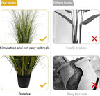 Artificial Plant 5ft(2pack) Tall Artificial Grass Plant,Faux Plants Indoor Home Decorative Artificial Plants & Flowers in Pot Fake Plant, House Plant Indoor