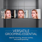 3-Way Mirror with LED Lights for Self Hair Cutting – Adjustable, Portable, 360-Degree View