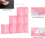 HOMIDEC 6-Cube Storage Shelf, Storage Bookcase Bookshelf with Metal Hammer, Storage Cubes Organizer Cabinet for Kids, Closet, Bedroom, Bathroom, (11.8x11.8x11.8 inch), Light Pink