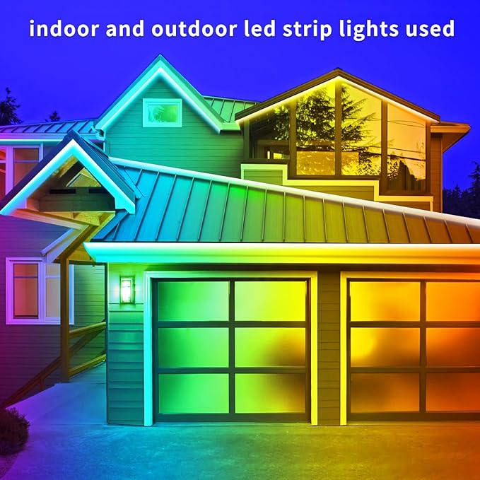 500ft Outdoor LED Strip Lights Waterproof,IP68 Outside Led Light Strips Waterproof,Color Changing with App/Remote Control,Music Sync RGB Outdoor Led Rope Lights for Bedroom（2 rolls of 250ft ）
