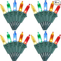 Brizled 4 Pack Color Christmas Lights, 33ft 100 LED Christmas String Lights, 120V UL Certified Multicolor Xmas Tree Light Plugin Mini Xmas Light for Indoor Outdoor Tree Party Home Wedding Decorations