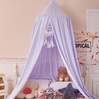 dix-rainbow Princess Decor Canopy for Kids Bed, Soft and Durable Bed Canopy for Girls Room Tent Canopy Dreamy Mosquito Net Bedding, Children Reading Nook Canopies Indoor(Purple)
