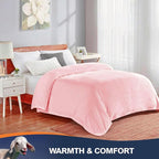 Walensee Fleece Blanket Plush Throw Fuzzy Lightweight (Queen Size 90x90 Pink) Super Soft Microfiber Flannel Blankets for Couch, Bed, Sofa Ultra Luxurious Warm and Cozy for All Seasons