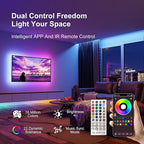 50 FT Led Lights for Bedroom,Lntelligent Application Remote Control Color Change LED Strip Lights, Music Synchronization Bluetooth RGB Lights, Used for Room, Home, Party Decoration