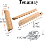 6Pcs 6.34" Wood Solid Furniture Pulls Handles, Painted Smoothly Wooden Handles Cupboard Closet Drawer Handle Pull,Hole Dis.5.04"
