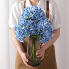 Nubry 22.44In Blue Hydrangea Artificial Flowers, 3Pcs Latex Faux Real Touch Large Hydrangea Flowers with Long Stems & Leaves for Home Office Decor Wedding Party Arrangements(Blue)