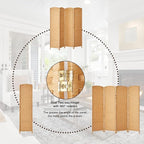6 ft. Tall-Extra Wide-Diamond Weave Fiber Room Divider - Light Beige - 4 Panel