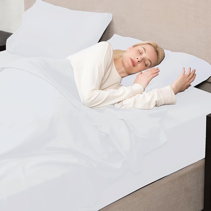 Mejoroom Queen Sheet Set - Hotel Luxury 1800 Bedding Sheets & Pillowcases - Deep Pocket Fitted Sheet, Hypoallergenic, Wrinkle& Breathable, Fade Resistant - 4 Piece (Queen,White)