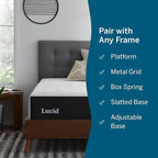 Lucid 12 Inch Memory Foam Mattress - Medium Firm Feel - Infused with Refreshing Bamboo Charcoal and Cooling Gel - Bed in a Box - Temperature Regulating - Pressure Relief - Breathable - Queen Size