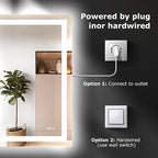 48X40 LED Bathroom Mirror with Lights, Anti-Fog, Dimmable, Backlit + Front Lit, Smart Bathroom Vanity Mirror, Memory Function, Shatterproof, Tempered Glass (Horizontal/Vertical)