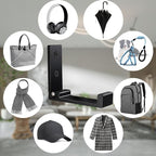 OHIYO Folding Coat Hooks 4pcs Foldable Hook Wall Mounted for Hanging Coat, Jacket, Towel Heavy Duty Wall Hooks Aluminum Alloy Fold up Hooks Headphones Holder Bearing Load 33lb (Black)