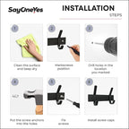 Matte Black Small Coat Rack Wall Mount – 6 Inch Stainless Steel Hook Rail with 2 Double Coat Hooks – Wall Mounted Entryway Organizer for Coats, Hats, Bags, Towels, Robes, Closet or Bathroom