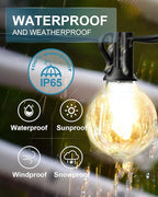 Lightdot 150FT Outdoor String Lights, LED Bistro String Lights with Shatterproof G40 Vintage Bulbs, 2200K Dimmable, Waterproof Hanging Lights for Porch, Deck, Garden, Backyard, Balcony - ETL Listed