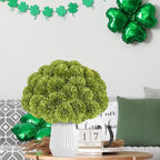 36 Pcs Artificial Chrysanthemums Flowers Green Ball Flower Silk Fake Mums Flowers for Home Decor Outdoor Wedding Floral Arrangement St Patricks Day Table Centerpiece