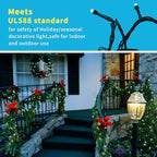 Christmas String Lights End-to-End Plug 8 Modes 108FT 300 LED IP55 Outdoor Waterproof UL Certificated Indoor Fairy Lights Garden Wedding Christma Trees Parties Decoration White Light