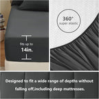 CozyLux Twin XL Comforter Set Dark Grey, 5 Pieces Twin Extra Long Bed in a Bag for College Dorm, All Season Bedding Set with Stitch Quilted Comforter, Flat Sheet, Fitted Sheet, Pillowcases