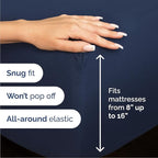 Queen 6 Piece Sheet Set - Comfy Breathable & Cooling - Ultra-Soft Hotel Luxury Bedding Set with 8-16 Inch Deep Pockets - 1 Flat & 1 Fitted Sheet & 4 Pillowcases - Wrinkle Free & Easy Care - Navy Blue