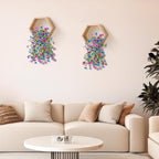 Artificial Hanging Flowers for Outdoors Spring Summer Decoration, 2PCS Silk Fake Daisy Realistic Outdoor Flowers UV Resistant Porch Patio Window Yard Decor(Purple Blue)