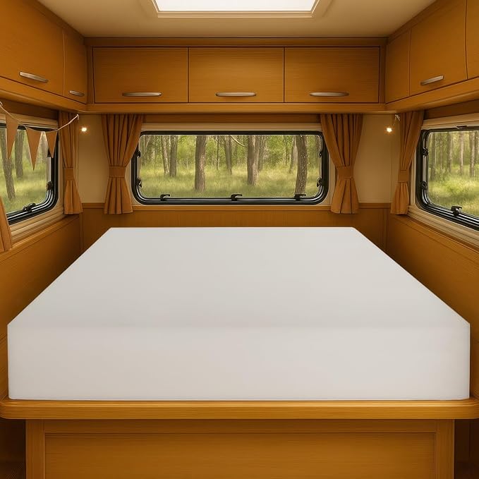 Foamma 4” x 39” x 75” Camper/RV Travel High-Density Foam Bunk Mattress Replacement, Made in USA, Comfortable, Travel Trailer, CertiPUR-US Certified, Cover Not Included