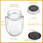 GIGALUMI Hanging Mason Jar Solar Lights, 6 Pack 30 Led Tinplate Lids Hanging Solar Lanterns Outdoor Waterproof, Hangers and Jars Included, Outdoor Decor for Balcony, Garden, Patio, Yard, Wedding