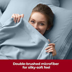 Mellanni Extra Deep Twin XL Sheets - 3 PC Iconic Collection Bedding - Hotel Luxury, Ultra Soft, Cooling Bed Sheets - Wrinkle, Fade, Stain Resistant (Twin Extra Long, Spa Blue)