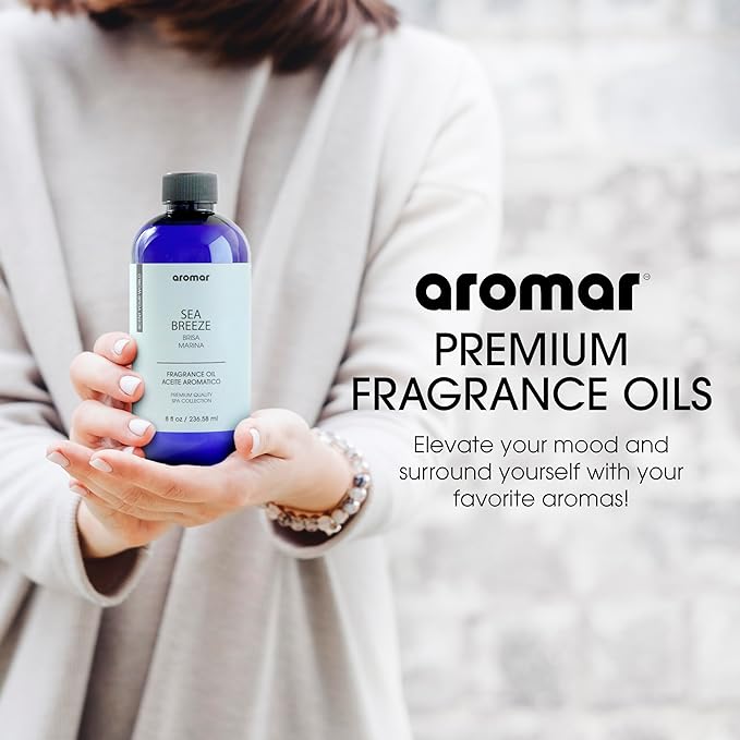 AROMAR Premium Fragrance Oil - Essential Oil for Diffusers & Home Aromatherapy - Sea Breeze - 8oz