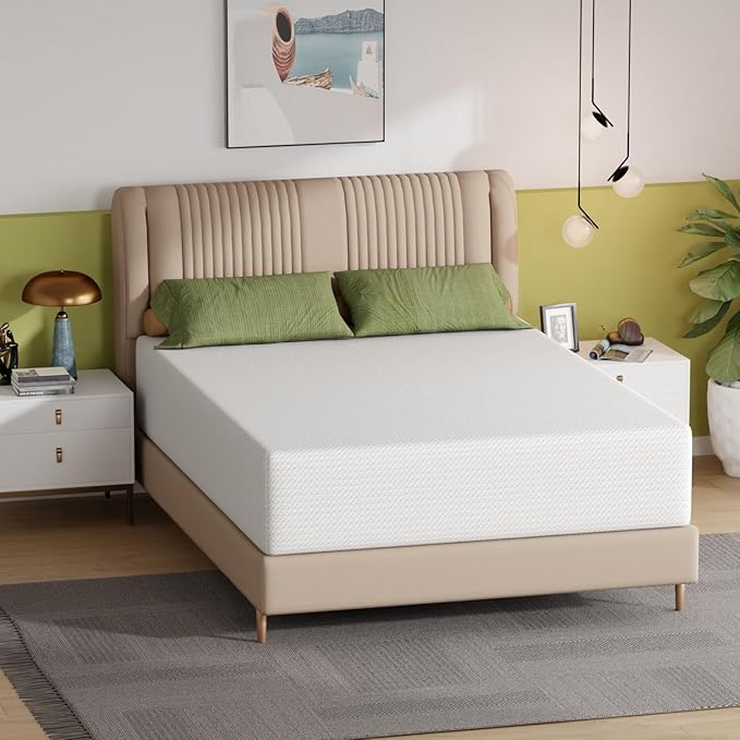 PayLessHere 14 Inch Queen Mattress Base Foam Mattress,Removable Soft Cover,Bunk Bed, Trundle, Daybed,White，Fiberglass Free