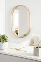Kate and Laurel Hutton Modern Capsule Wall Mirror, 24 x 36, Natural Wood, Scandinavian Decorative Mirror for Wall