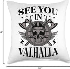 See You In Valhalla Scandinavian Pagan Norse Viking Throw Pillow