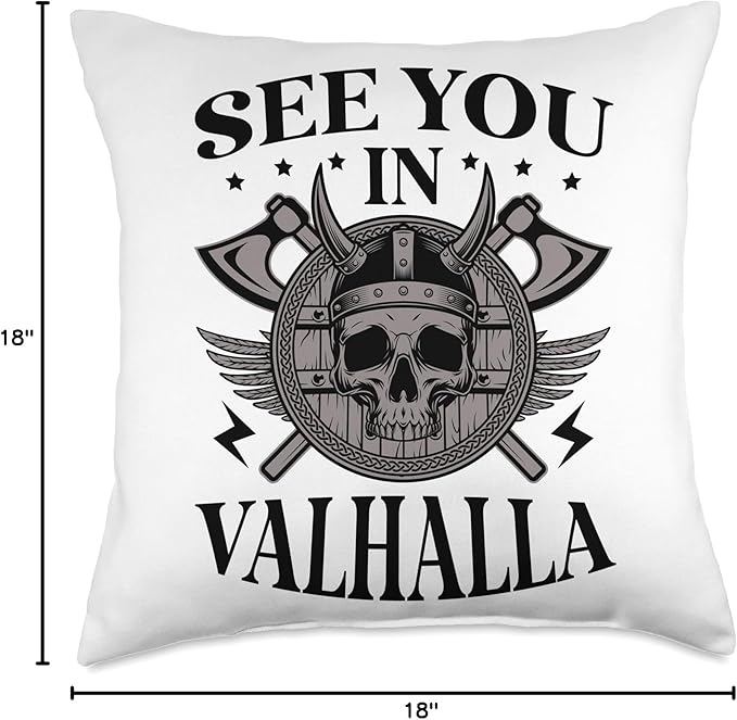 See You In Valhalla Scandinavian Pagan Norse Viking Throw Pillow