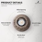 Radicaln Marble Tealight Candle Holder 4" Inches Oceanic Handmade Decorative Candle Accent for Wedding Table, Farmhouse Dining Table Centerpiece, Ideal Set of 3 Small Votive Candle Holders