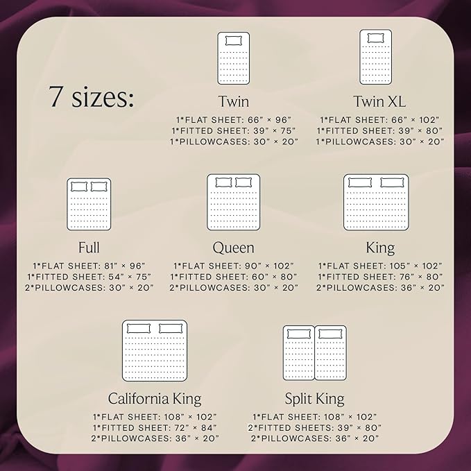 LuxClub 4 PC California King Sheet Set, Breathable Luxury Bed Sheets, Deep Pockets Wrinkle Free Cooling Sheets Machine Washable Hotel Bedding Silky Soft - Eggplant Cal King