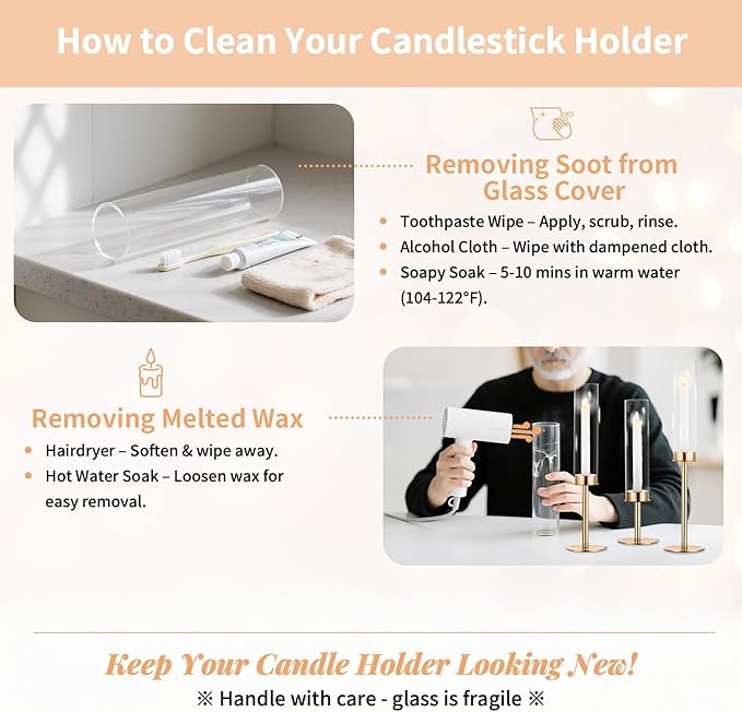 Nuptio Gold Candlestick Holder Tall Hurricane Candle Holder Set of 3 Taper Candle Holders Candle Stand Glass Cover Candlesticks Holders Table Centerpiece for Wedding Party Birthday Christmas Decor
