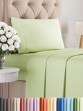 Twin Size 3 Piece Sheet Set - Comfy Breathable & Cooling Bed Sheets Set - Hotel Luxury Bedding for Women, Men, Kids, Teens, Boys & Girls - Deep Pockets and Wrinkle Free - Oeko-Tex - Light Sage Green