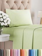 Twin Size 3 Piece Sheet Set - Comfy Breathable & Cooling Bed Sheets Set - Hotel Luxury Bedding for Women, Men, Kids, Teens, Boys & Girls - Deep Pockets and Wrinkle Free - Oeko-Tex - Light Sage Green