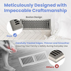 4x14 Inches Heavy Duty Walkable Floor Register - Easy Adjust Air Supply Lever Decorative Floor Vent Covers, Boston Design Vent Covers for Home - Satin Nickel