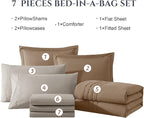 Monbix Full Comforter Set - 7 Pieces Umber Bed in a Bag Full Size Bedding Sets with Comforters, All Seasons Down Alternative Comforter with Sheets,Pillowcases & Shams