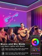 32.8ft LED Neon Rope Lights with App and Remote Control, IP65 Waterproof Neon Strip Lights for Outdoor Indoor, DIY Design Flexible Led Rope Lights for Bedroom, Living, Gaming, Party Decor
