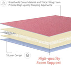 MAXYOYO Japanese Futon Mattress Twin Size Floor Mattress, Thicken Tatami Mat Sleeping Pad Roll Up Mattress Floor Bed Folding Couch Bed Mattress Pad for Guest Room, Pink, Twin