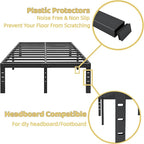 ALDRICH 10 Inch Metal Bed Frame Queen Size - Double Black Basic Steel Slats Platform, Easy Assembly Heavy Duty Noise Free Bedframes, No Box Spring Needed
