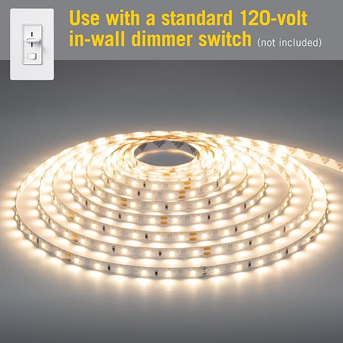 Armacost Lighting Home AC Dimmable Soft White LED Tape Light Kit (5M) 424502 2700k Warm White 16.4 ft