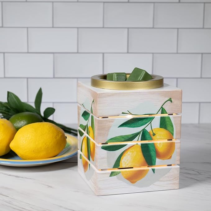 Scentsationals Wax Melt Warmer, Wax Warmer for Scented Wax Melts - Spring Collection Lemon Crate - Candle Wax Melter for Fragrance Cubes and Tarts