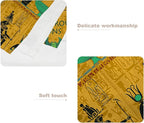 Batmerry Yellow Ancient Egyptian Tapestry, Horus Wall Art Hanging Decoration Polyester Fiber White Ruffled Around for Dorm Room Bedroom Living Room, 39.1x59.1 inches