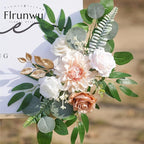 Artificial Flowers Decorations Pack of 2,Centerpieces for Wedding Reception Backdrop Decoration, Floral Decor Wall Home Entryway OutdoorDecorations (Champagne)