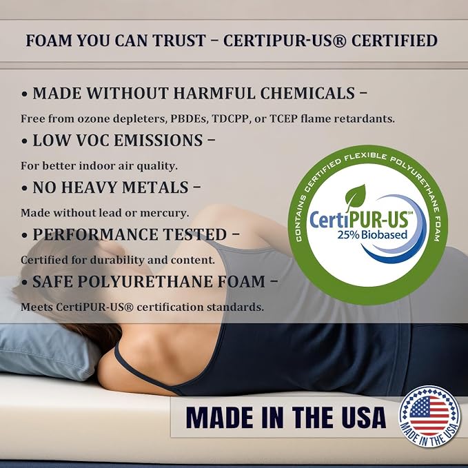 Foamma 12” x 28” x 72” Camper/RV Travel Gel Memory Foam Bunk Foam Mattress Replacement, Made in USA, Comfortable, Travel Trailer, CertiPUR-US Certified, Cover Not Included